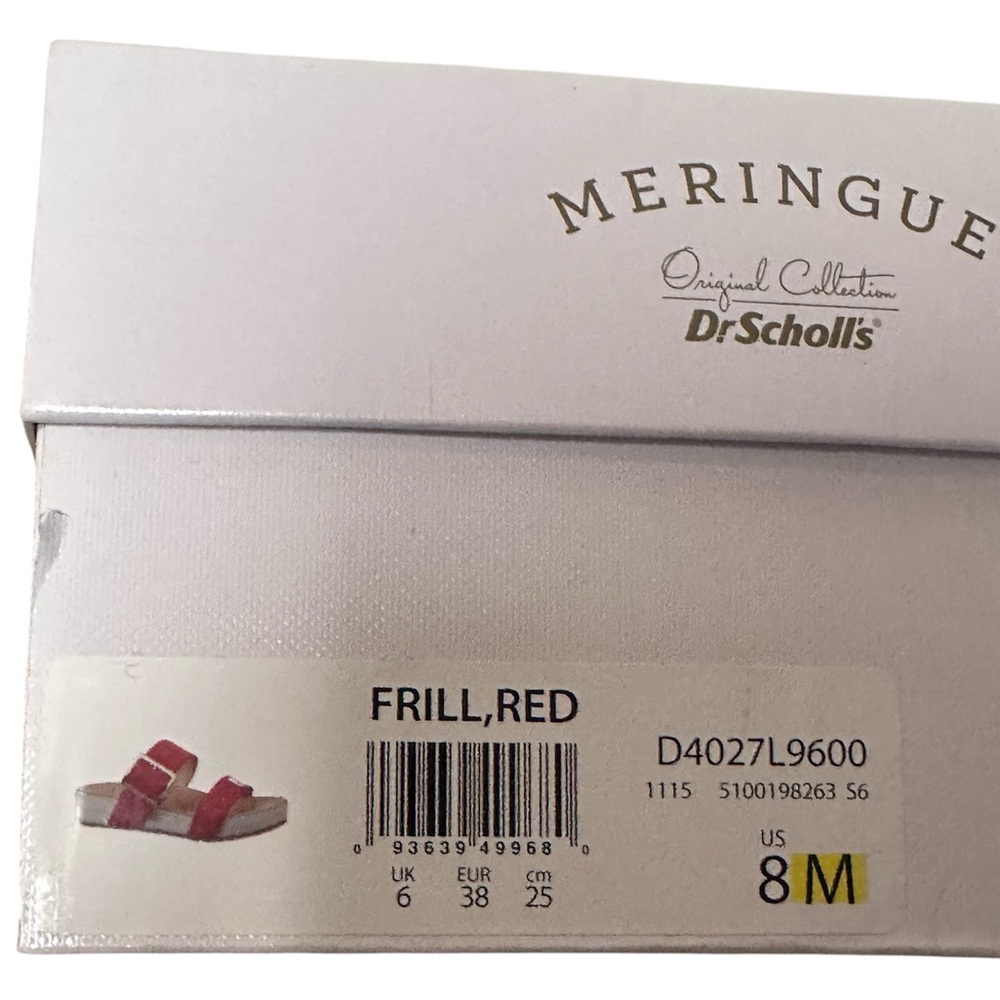 Dr. Scholl’s Original Frill Double Red Leather Strap Sandals with Buckle - Picture 8 of 8